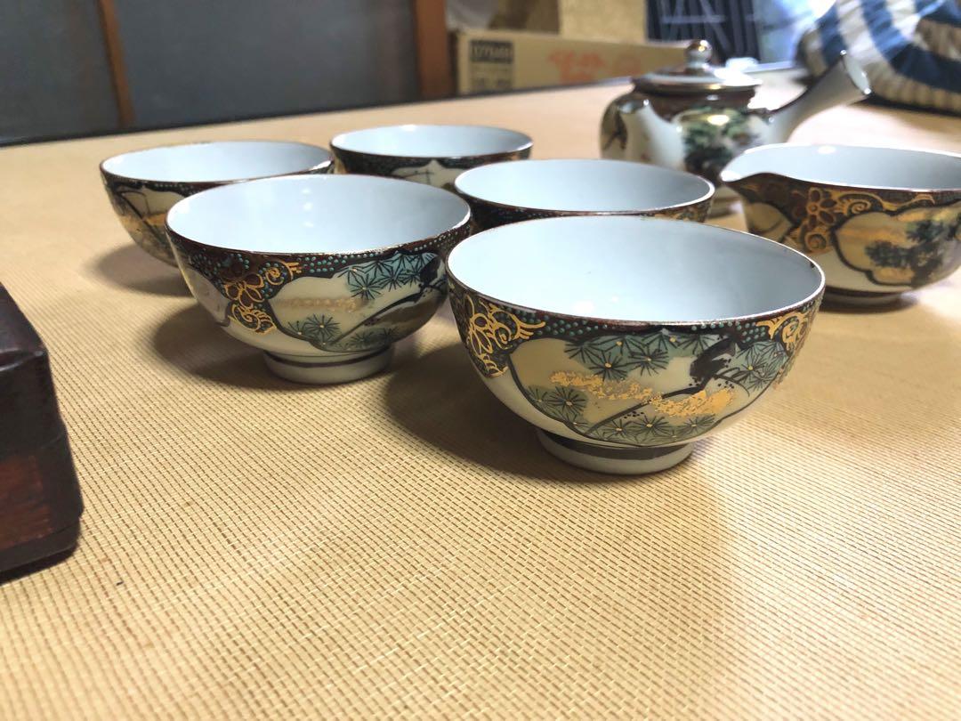 九谷焼　茶器セット　湯呑み　急須　7点セット　木箱