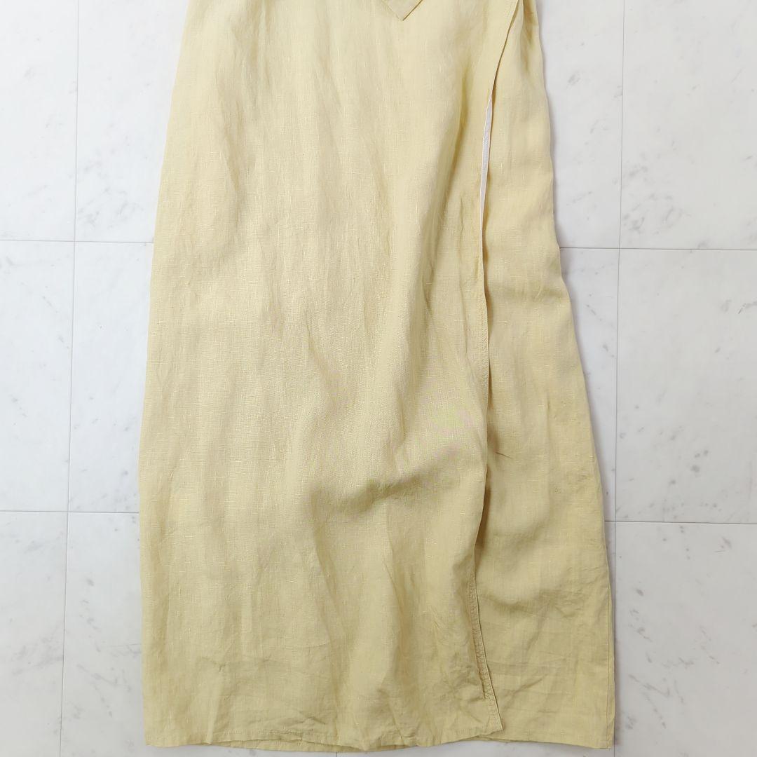 未使用●Demi-Luxeデミルクスビームス●リネンカシュクールワンピース 黄色 未使用○Demi-Luxeデミルクスビームス○リネンカシュクール