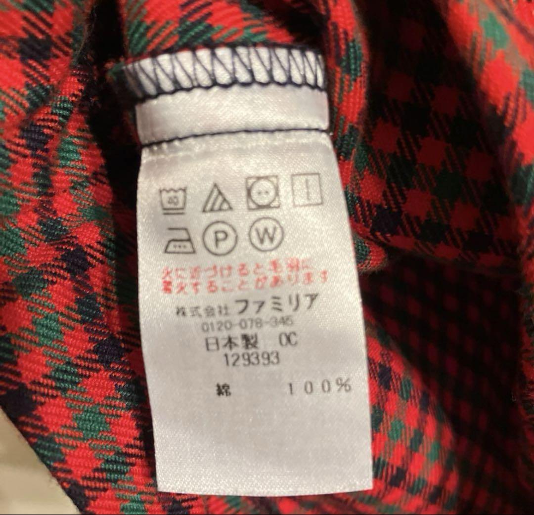 ファミリア　ワンピース　チェック　90
