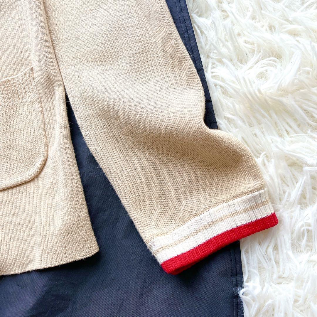 美品 バーバリー カーディガン ホースロゴ ベージュ レッド