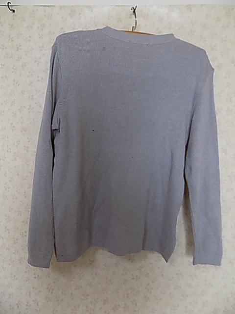 64864 里麻　アンゴラ入り　セーター　グレー　L 64864 里麻アンゴラ入りセーターグレーL