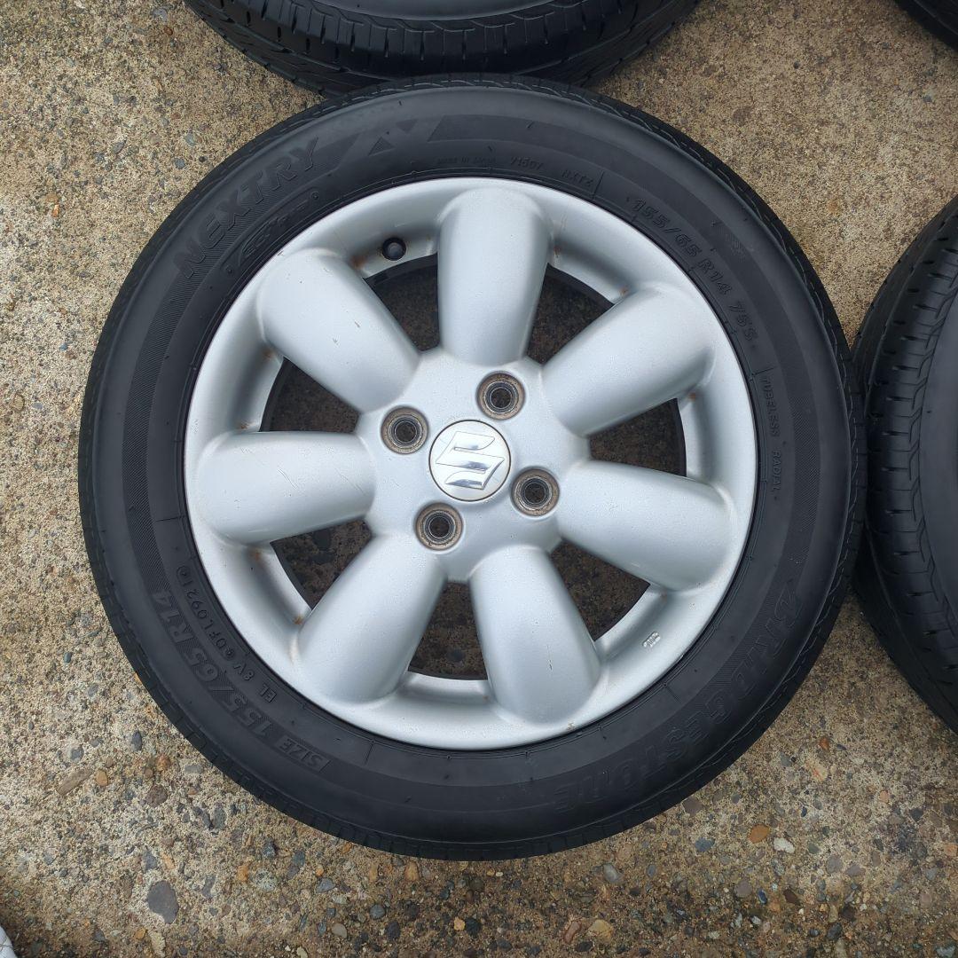 こ*ん様 155/65R14/スズキ純正アルミ付き4本/BS NEXTRY 送料 oldgear-chiba_220620-4550-155s