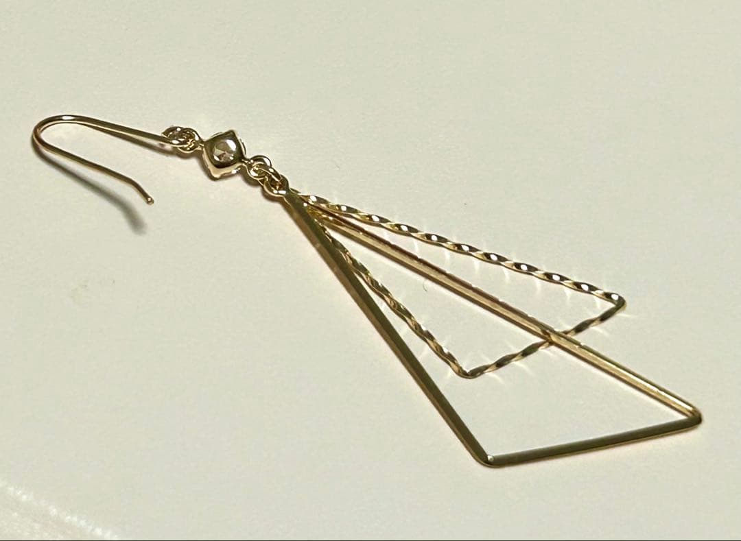 ピアス 18金 k18イエローゴールド キュービックジルコニア フックピアス