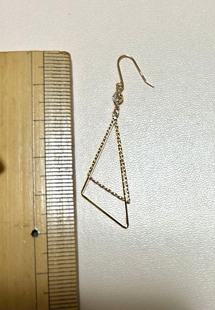 ピアス 18金 k18イエローゴールド キュービックジルコニア フックピアス
