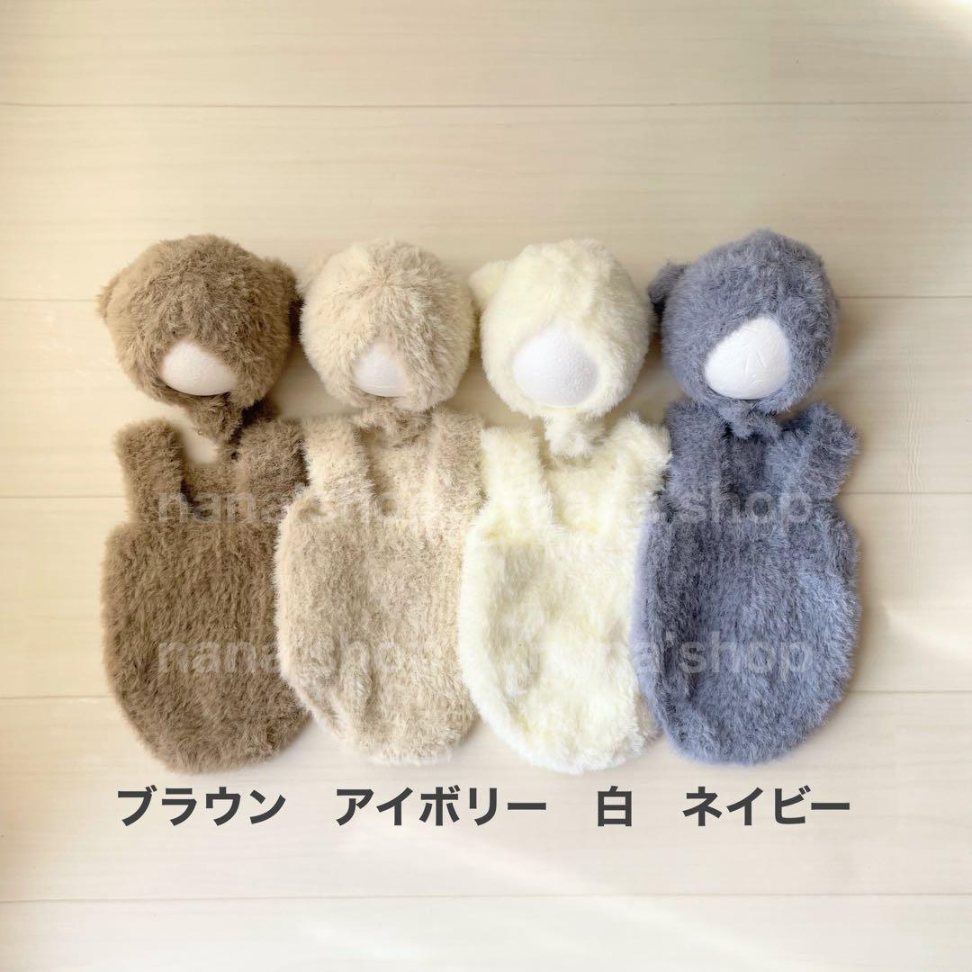 12ヶ月ふわふわ白♪くま耳帽子とロンパース ハーフバースデー ボンネット