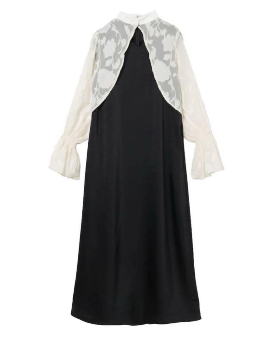 sahara Sheer Jacquard Docking Dress 完売品