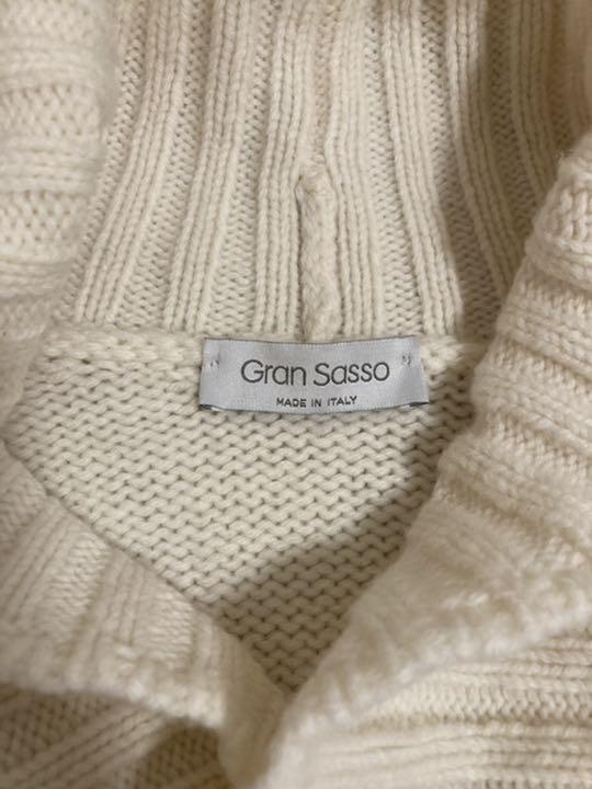 【美品】GRAN SASSO（グランサッソ）ショールカラー プルオーバーニット