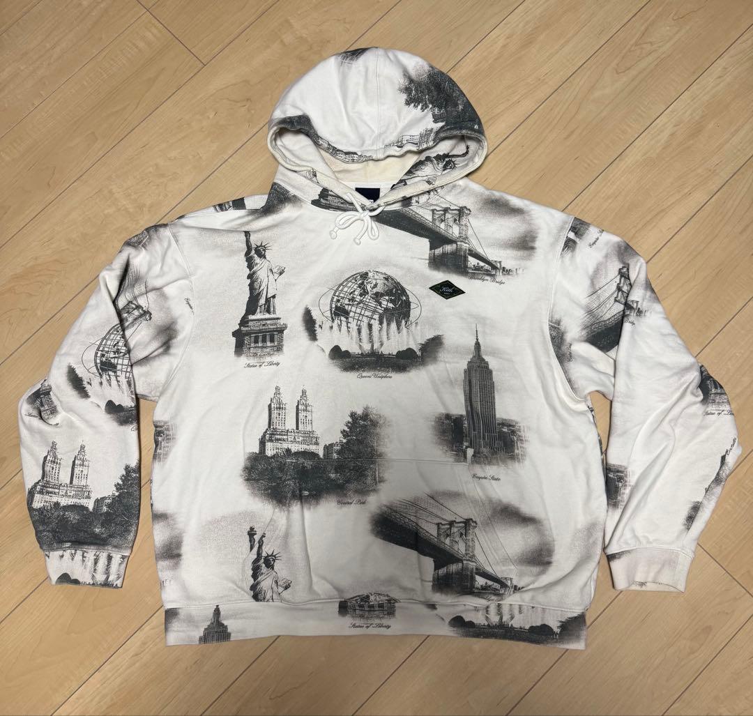KITH MMXI ニューヨーク ランドマークパーカー フーディー 白 XXL2XL 3L KITH