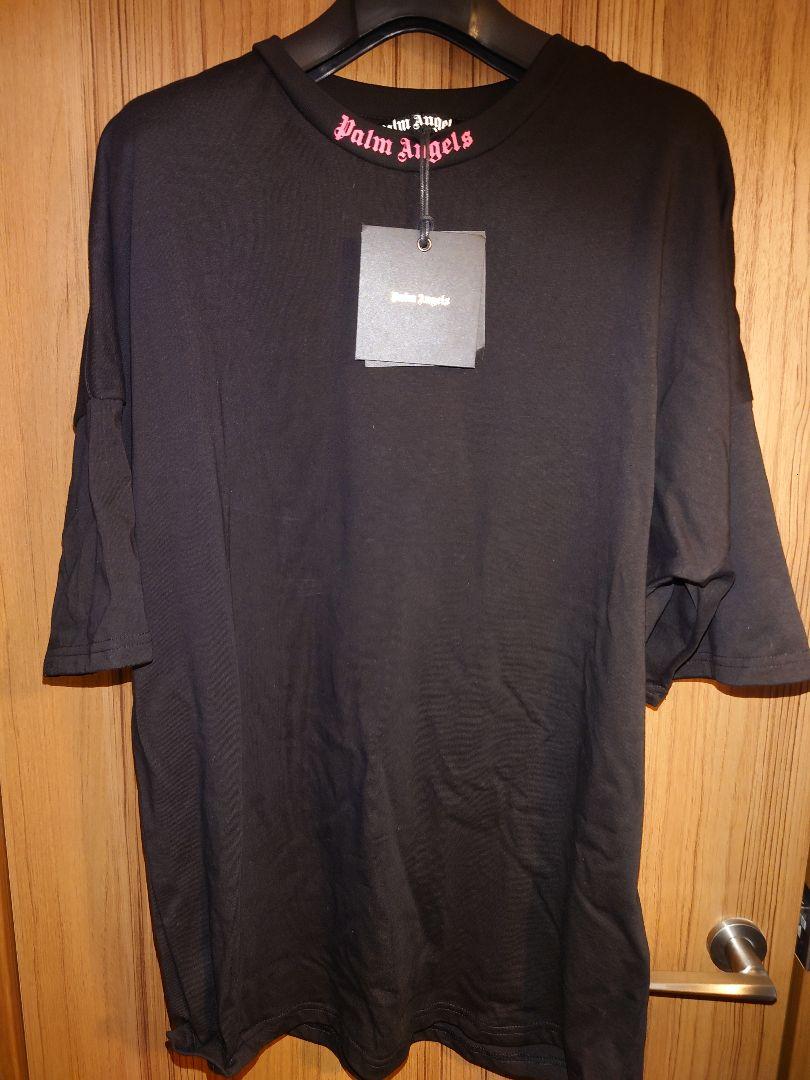 ★Palm Angels★ ネック ロゴ プリント 半袖Tシャツ 送関込 関税送料込【PALM ANGELS】ロゴプリント 半袖Tシャツ ネックロゴ