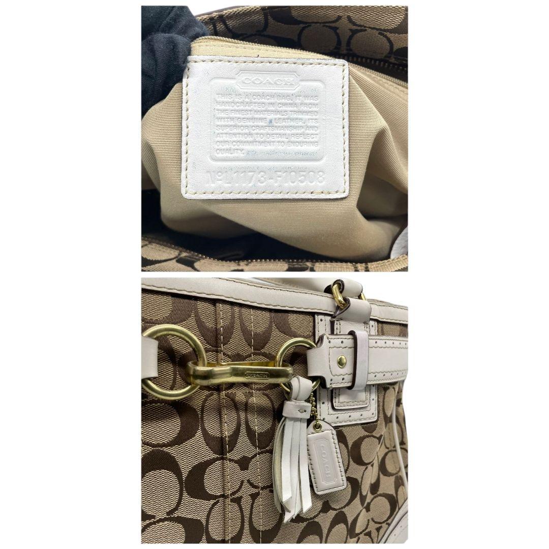 美品 コーチ ハンドバッグ シグネチャー キャンバス T5 coach