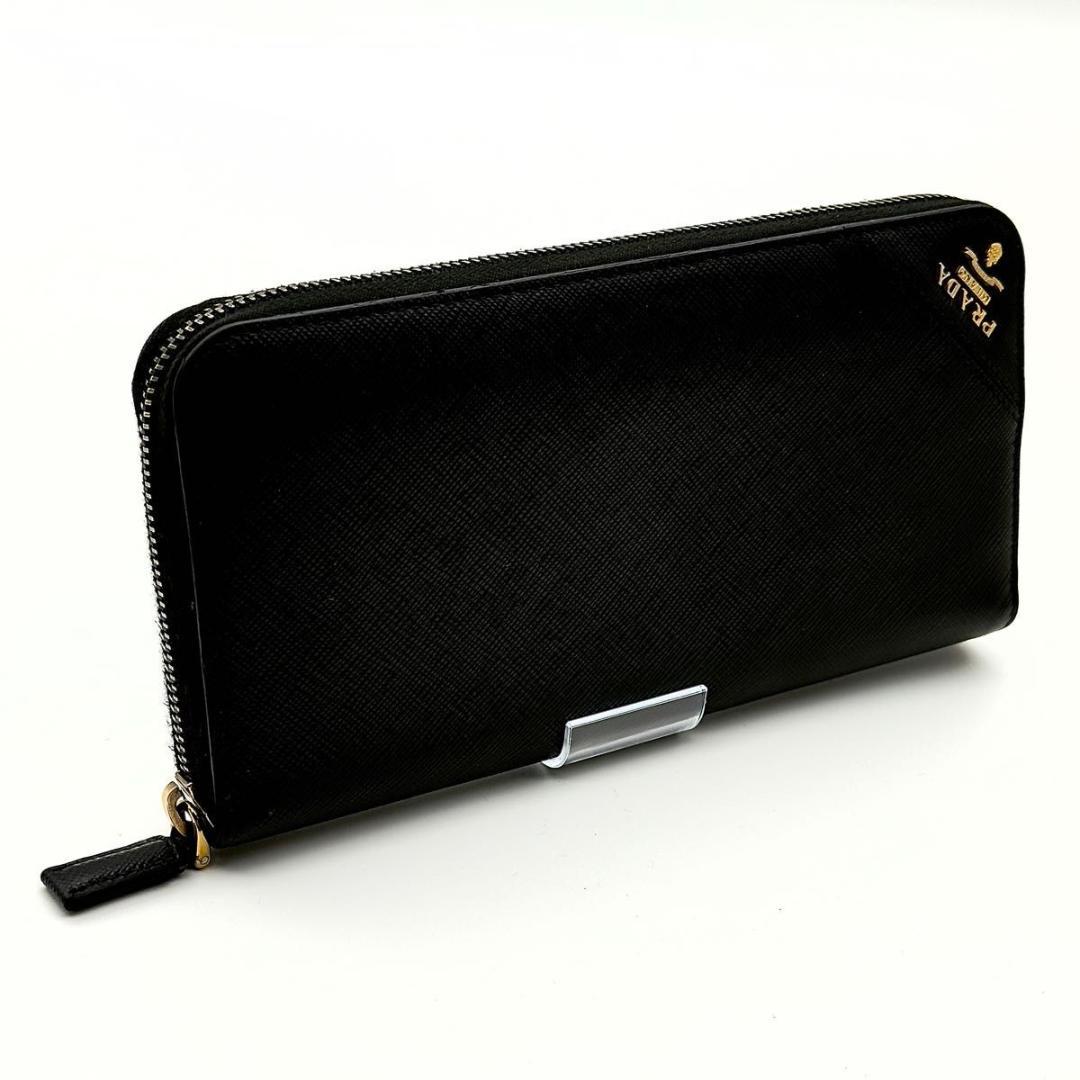PRADA【現行RFID 最高級美品】サフィアーノレザー ラウンドファスナー