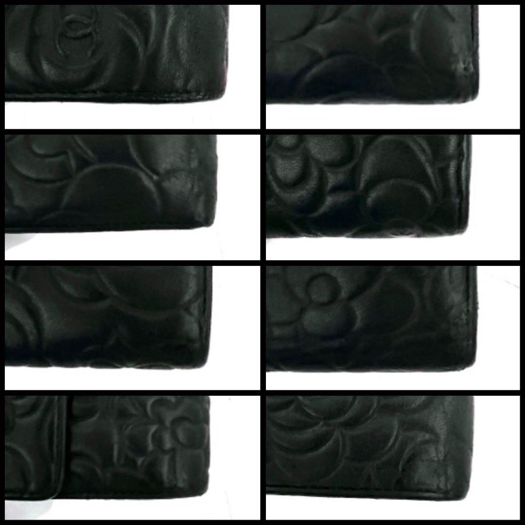 CHANEL カメリア ブラック×シルバー 新品未使用に近いレベル 長