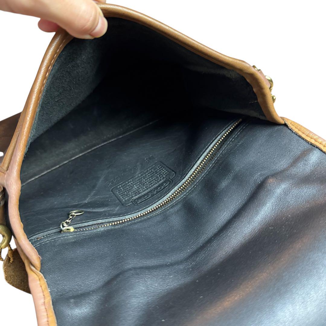 美品★OLD COACH ターンロック 2way ショルダーバッグ　グリーン
