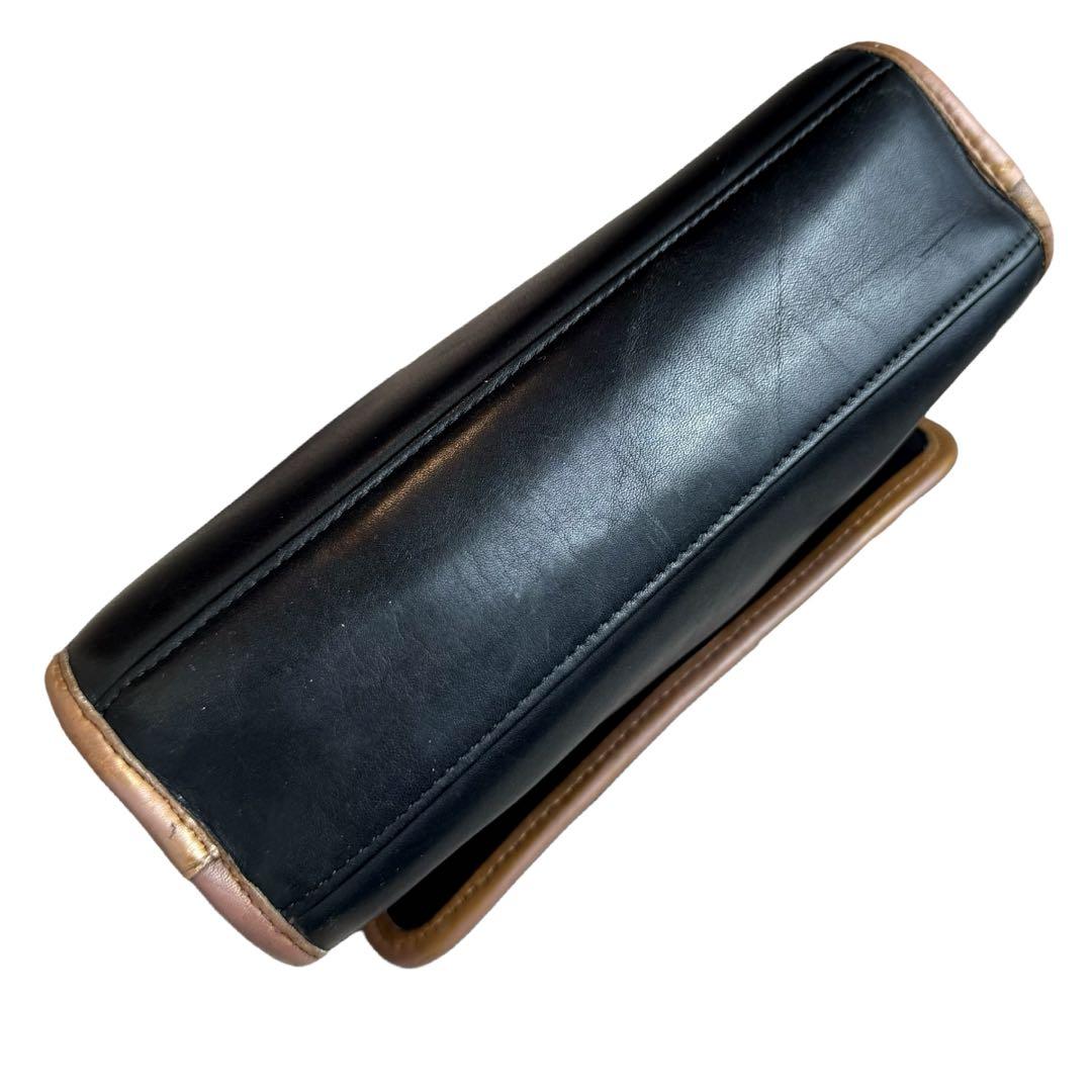 美品★OLD COACH ターンロック 2way ショルダーバッグ　グリーン