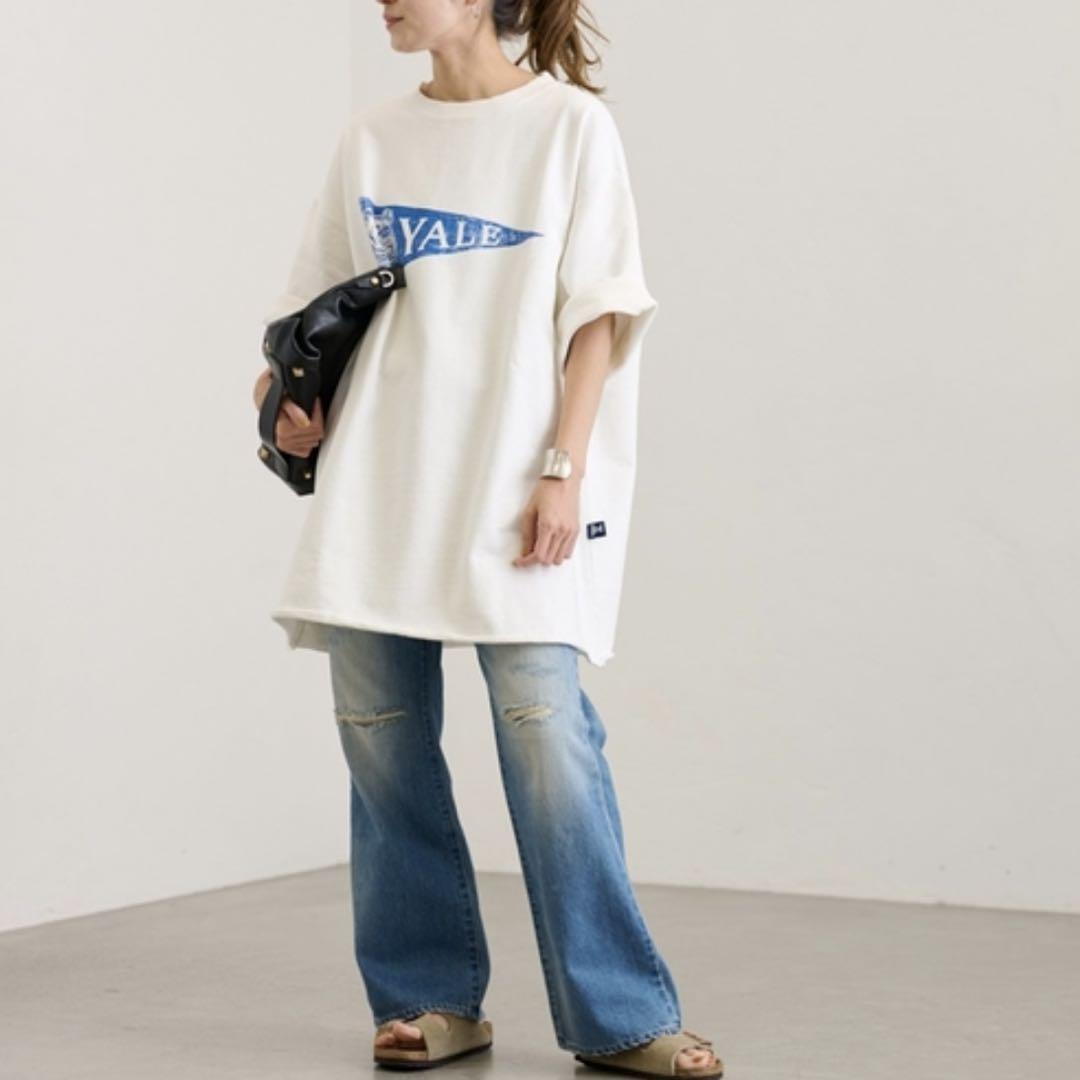 美品 23SS FRAMeWORK YALE/BIG-TEEスウェット
