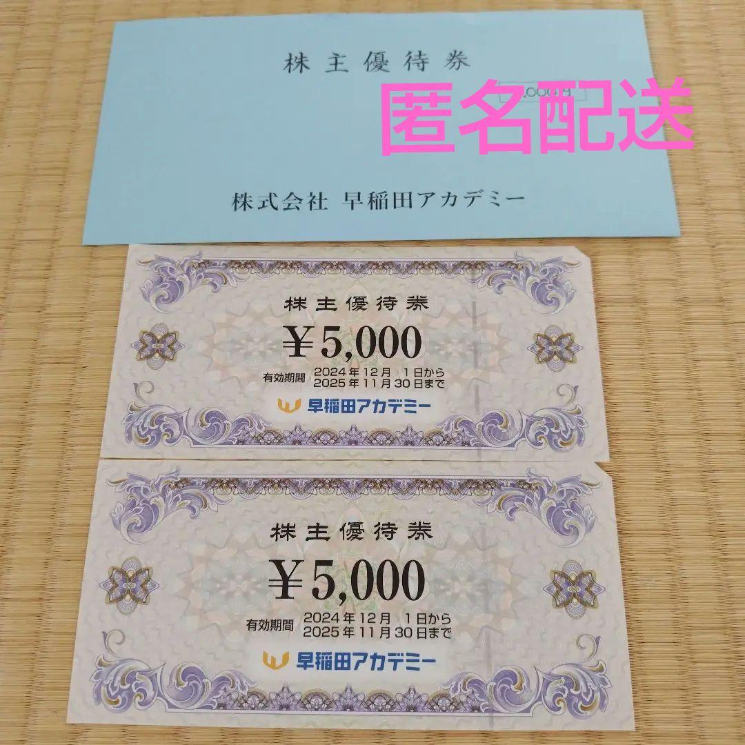 早稲田アカデミー 株主優待券 2枚セット10，000円分