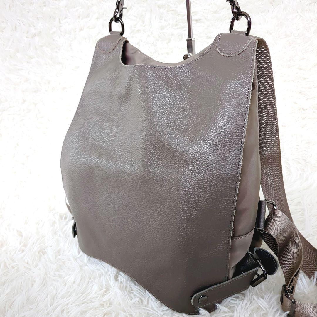 PECHINCHAR✨️2wayリュック　カウレザーショルダーバッグ　ナイロン