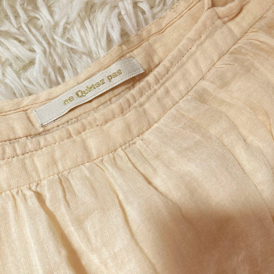 ヌキテパ コットンティアードマキシドレス 刺繍レースワンピース クリーム色 F ヌキテパ コットンティアードマキシドレス 刺繍レースワンピース クリーム色 F