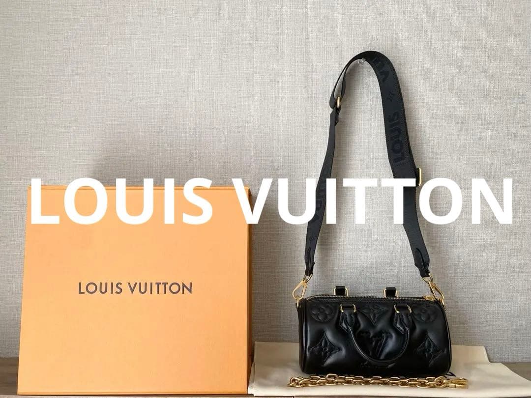 【美品】VUITTON パピヨン BB バブルグラム ハンドバッグ