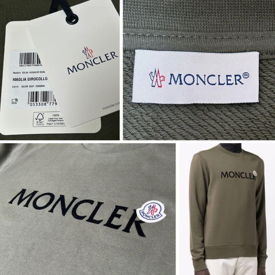 MONCLER ロゴパッチ スウェットシャツ L カーキ