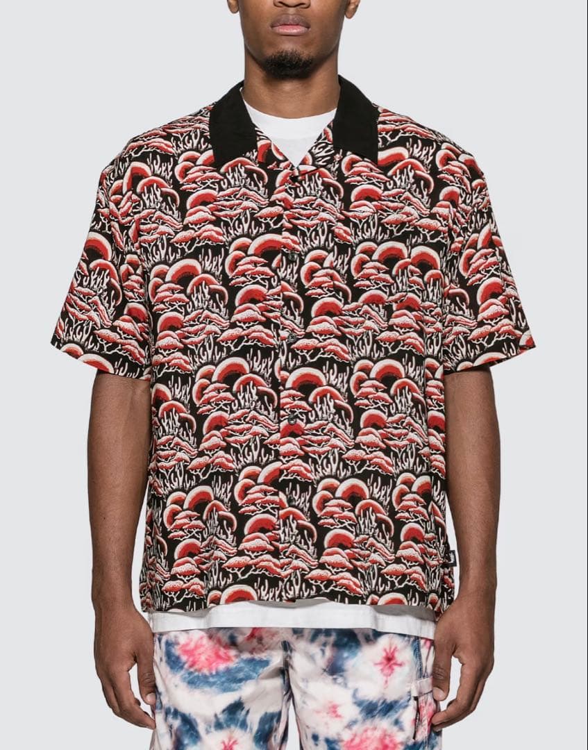 【STUSSY】希少　Coral Pattern Shirt S