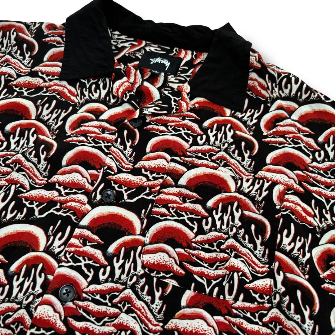 【STUSSY】希少　Coral Pattern Shirt S