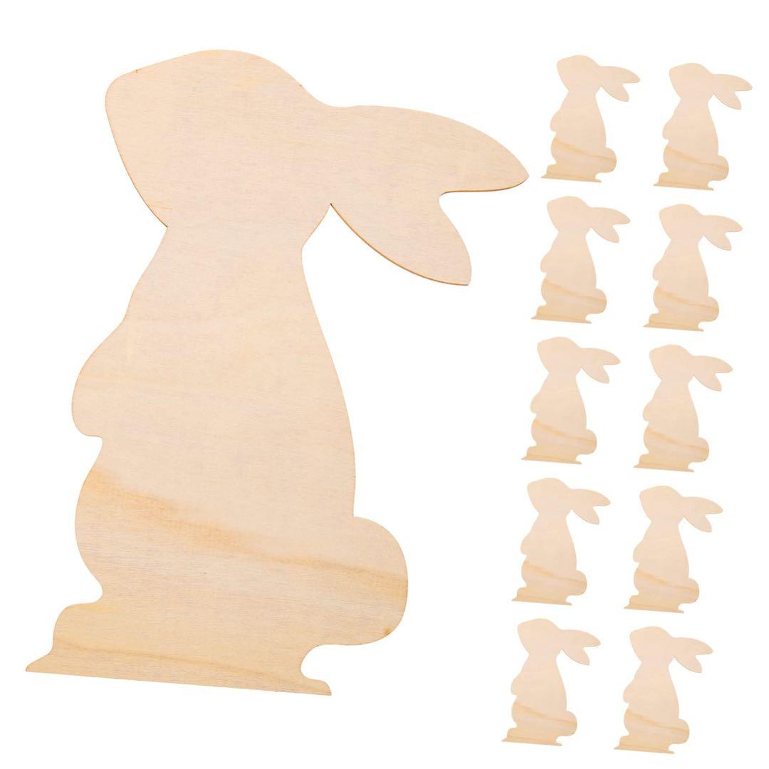 10個 うさぎ型イースターウッド屋内イースターの装飾 イースタークラフト用