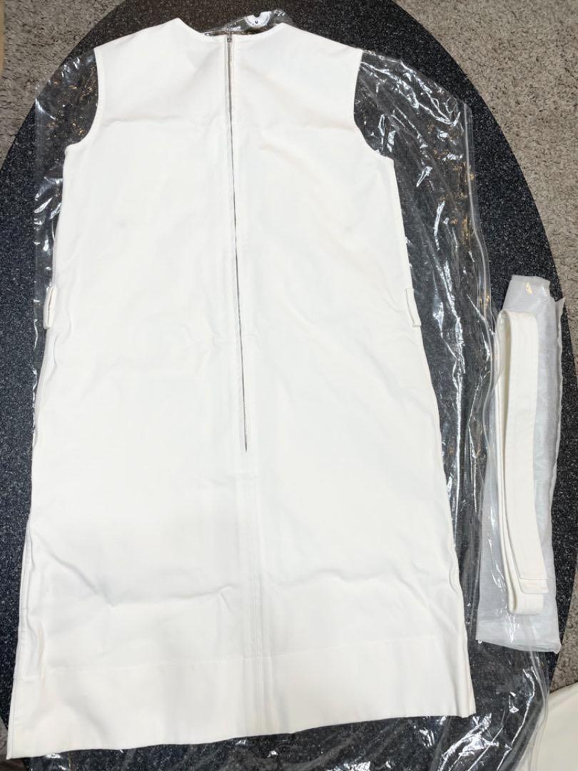 【極美品】HERMES エルメス 22SS ワンピース　ホワイト　ベルト付き