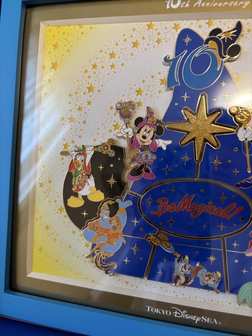 ディズニーアート　ピンバッジ　額縁　ディズニーシー　ミッキー 希少 ディズニー シー ビーマジカル ピンバッチ フレーム 額