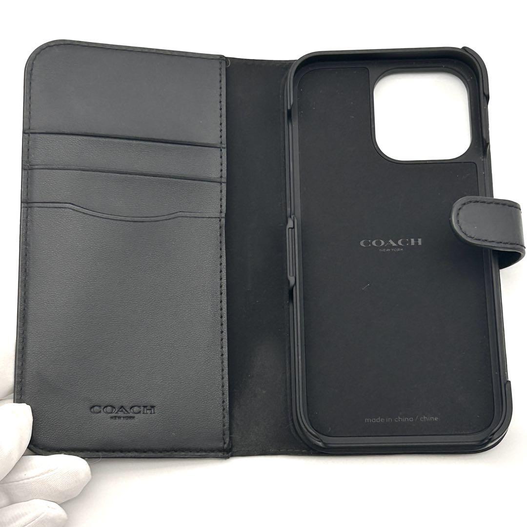 COACH 手帳型 iPhoneケース ブラック iPhone14 ProMax - メルカリ