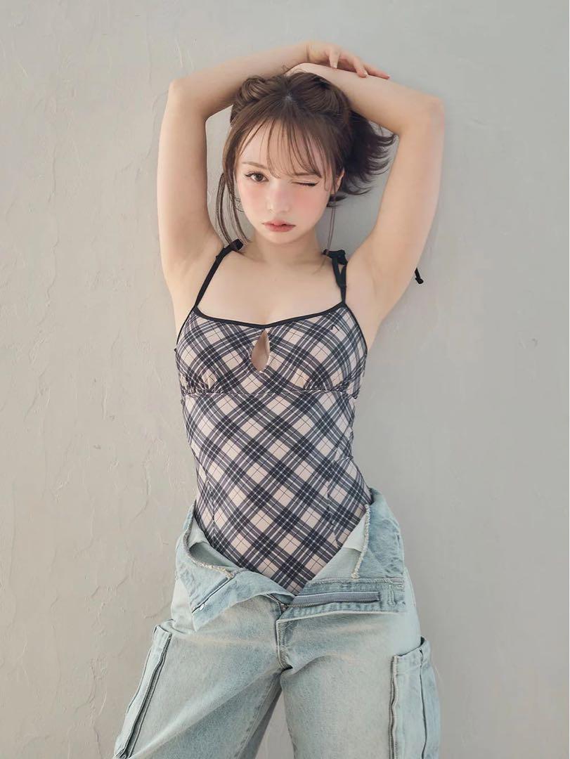 新品 ANDMARY Nadia check swimsuit