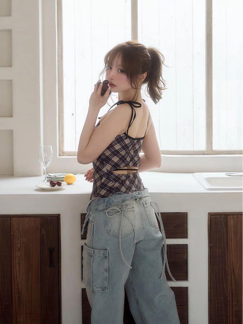 新品 ANDMARY Nadia check swimsuit