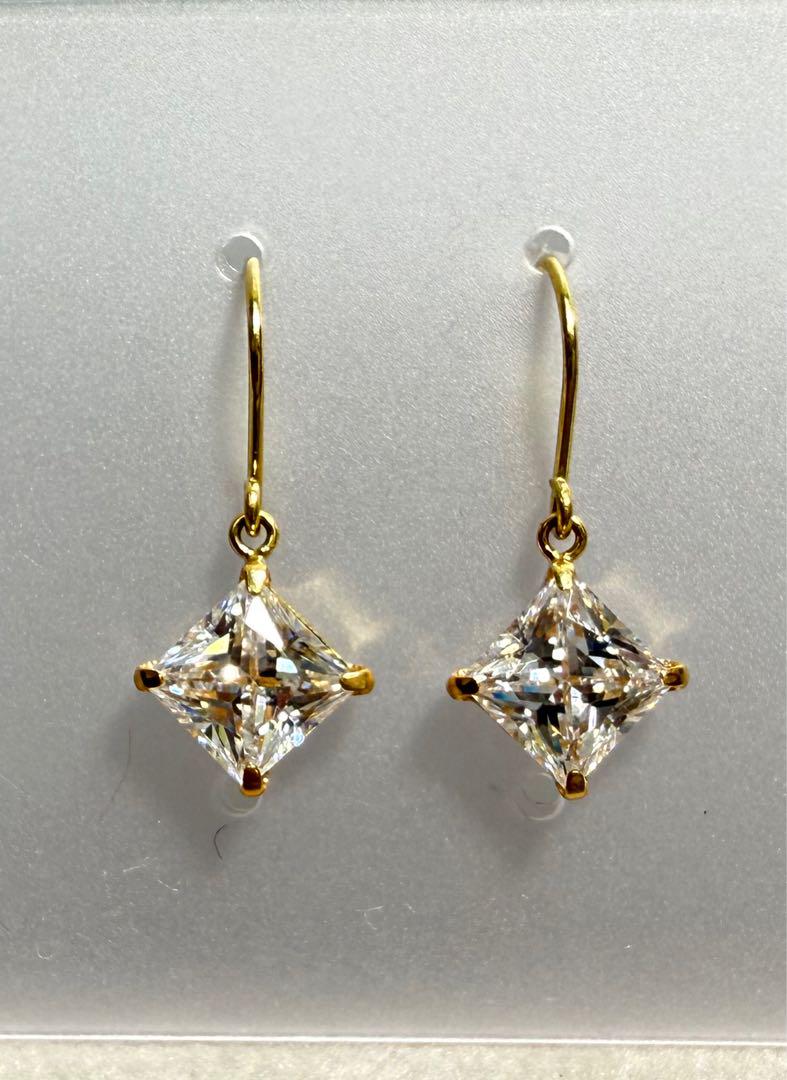 キラリ！　キュービックジルコニア　18-7㎜ K18 ピアス（271766）