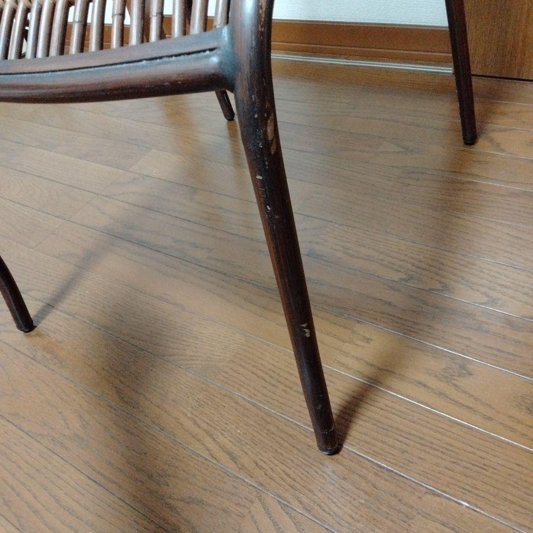 ラタン 高背 椅子　古民家/蔵出し レトロ/ヴィンテージ　チェア　2脚　古道具