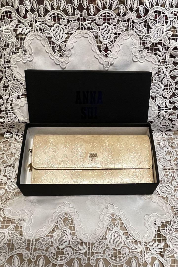 193○ ANNA SUI バタフライ模様 長財布 箱付き - メルカリ