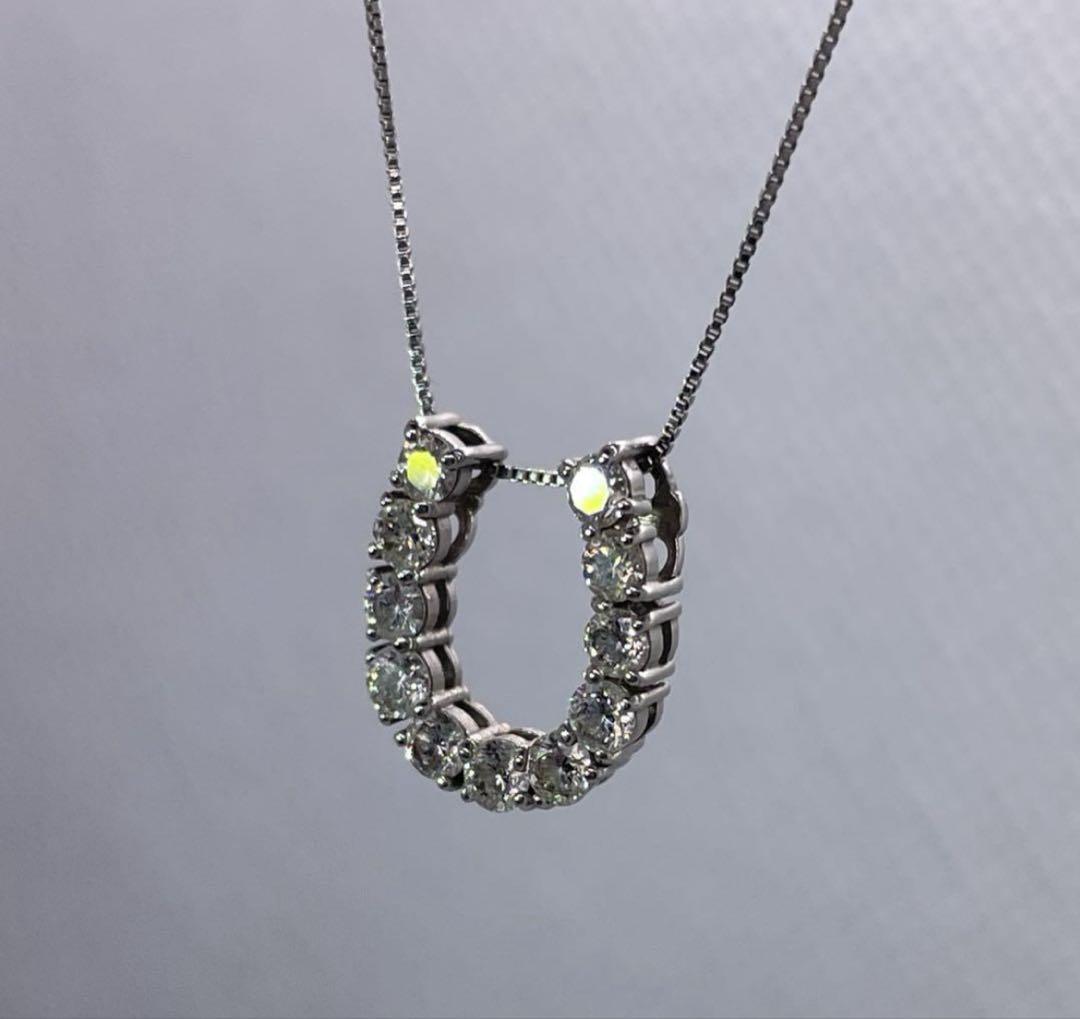 pt プラチナ ダイヤモンド ネックレス ホースシュー 馬締 ダイヤ0.50ct pt プラチナ ダイヤモンド ネックレス ホースシュー 馬締 ダイヤ