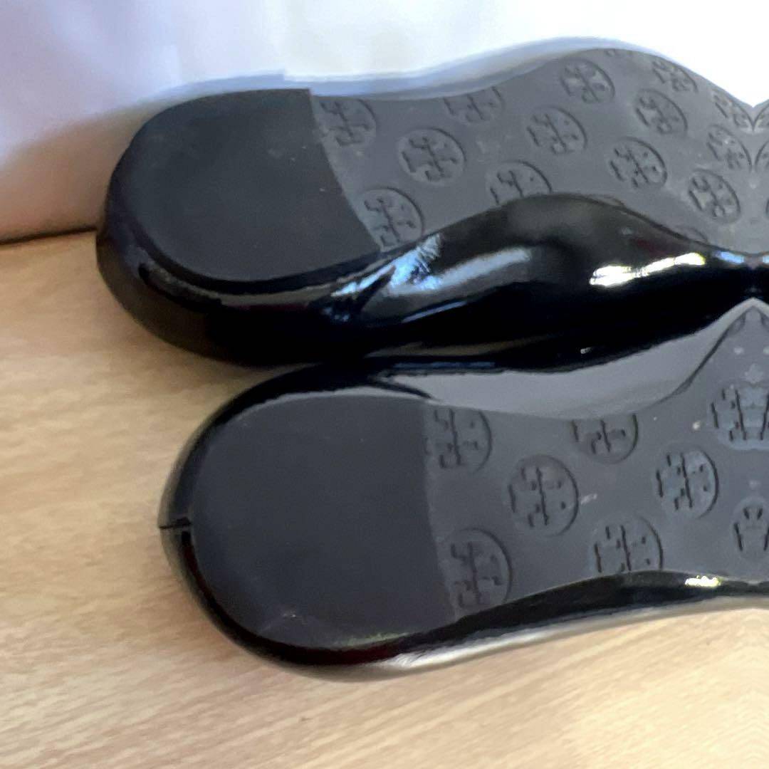 【美品】Tory Burchトリーバーチ エナメル フラットシューズ 黒