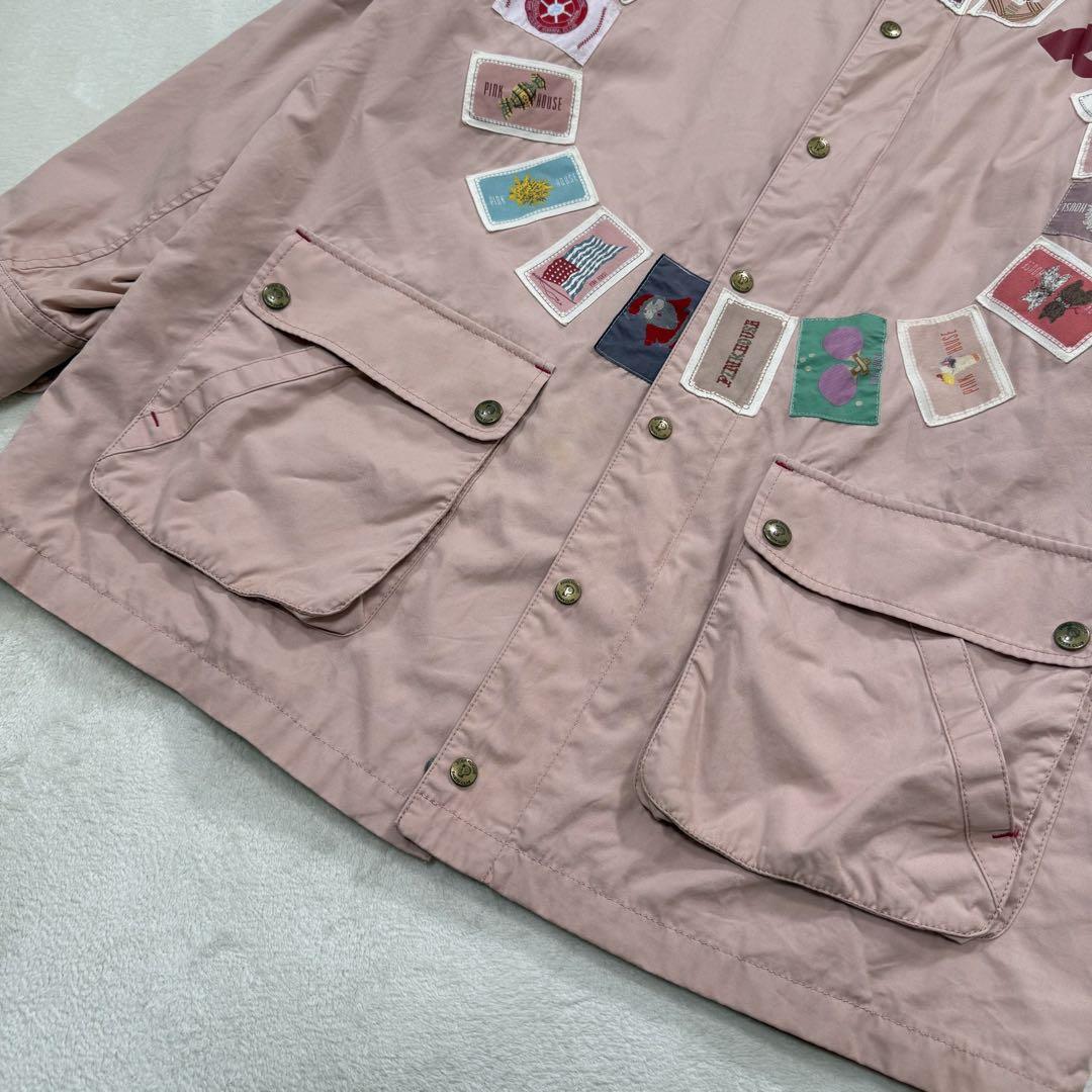 ピンクハウス サークル タグ パッチワーク ナイロン コート