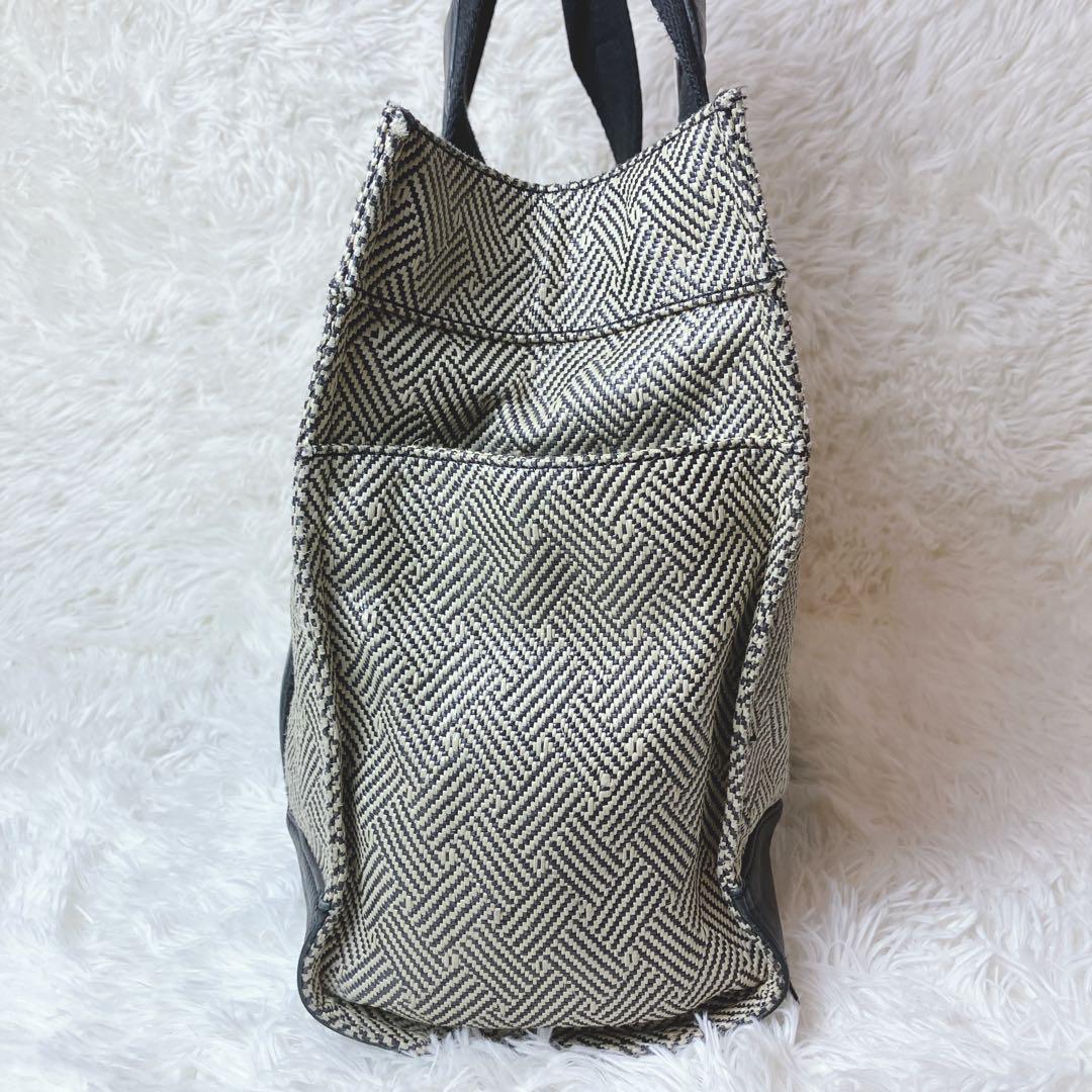 極美品✨ TORY BURCH トートバッグ レザー ストロー生地 大容量
