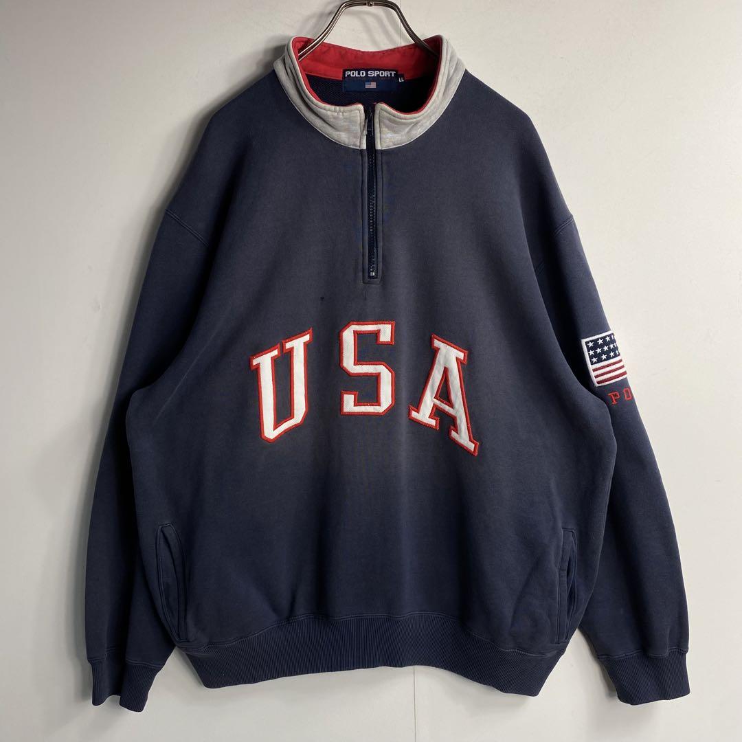 90’s POLO SPORT ハーフジップ スウェット デカロゴ USA 90’s POLO SPORT ハーフジップ スウェット デカロゴ USA