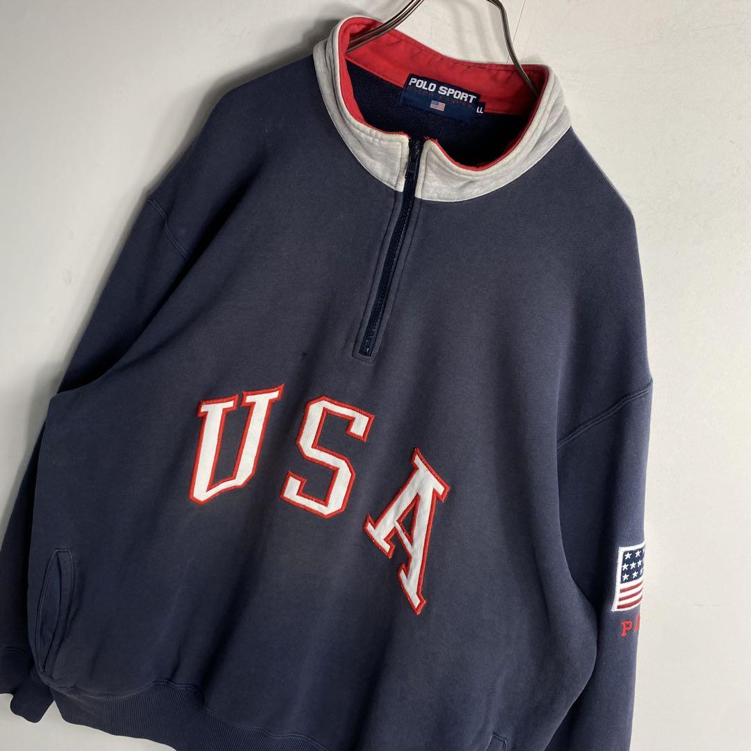 90’s POLO SPORT ハーフジップ スウェット デカロゴ USA 90’s POLO SPORT ハーフジップ スウェット デカロゴ USA