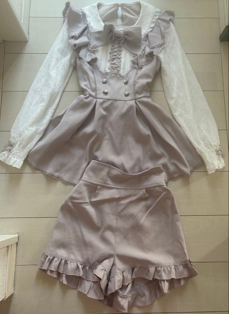 LIZLISA リズリサ フリルスピンドルセットアップ ピンク LIZLISA リズリサ フリルスピンドルセットアップ ピンク