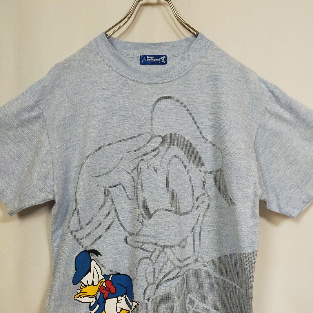ディズニーランド 半袖Tシャツ ドナルド キャラクター デカロゴ ゆるだぼ 青 ディズニーランド 半袖Tシャツ ドナルド キャラクター デカロゴ ゆるだぼ 青