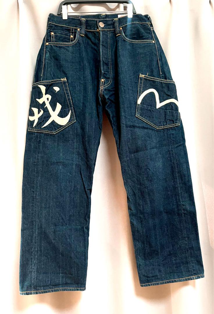 EVISU パリ限定 大黒デニム カモメ 刺繍 戎 ピンク カーゴポケットデニム
