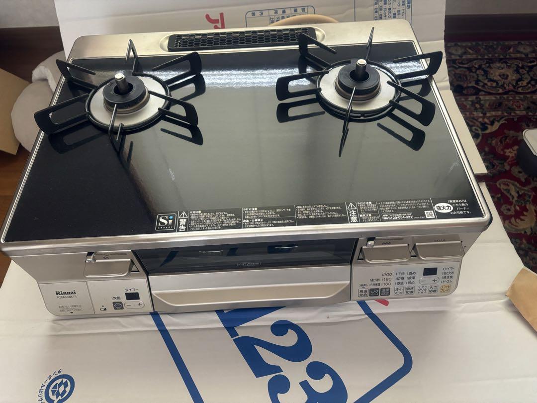 美品　Rinnai リンナイ 都市ガス用 ガスコンロ RTS65AWK1R-CR