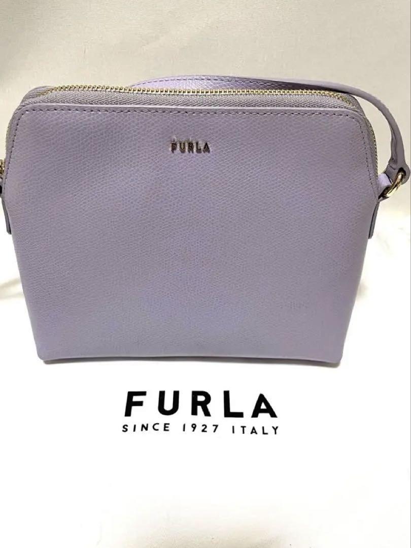 美品 フルラ FURLA ポシェット ポーチ 保存袋付き ライトパープル
