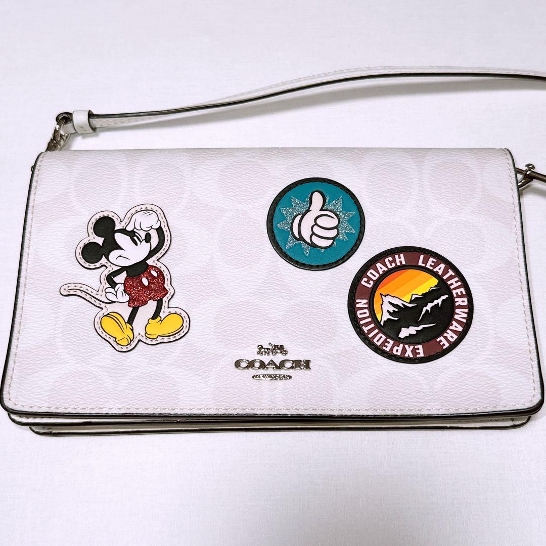 【レビューで送料無料】 コーチ coach ミッキー 財布 ショルダーウォレット ディズニー 小物