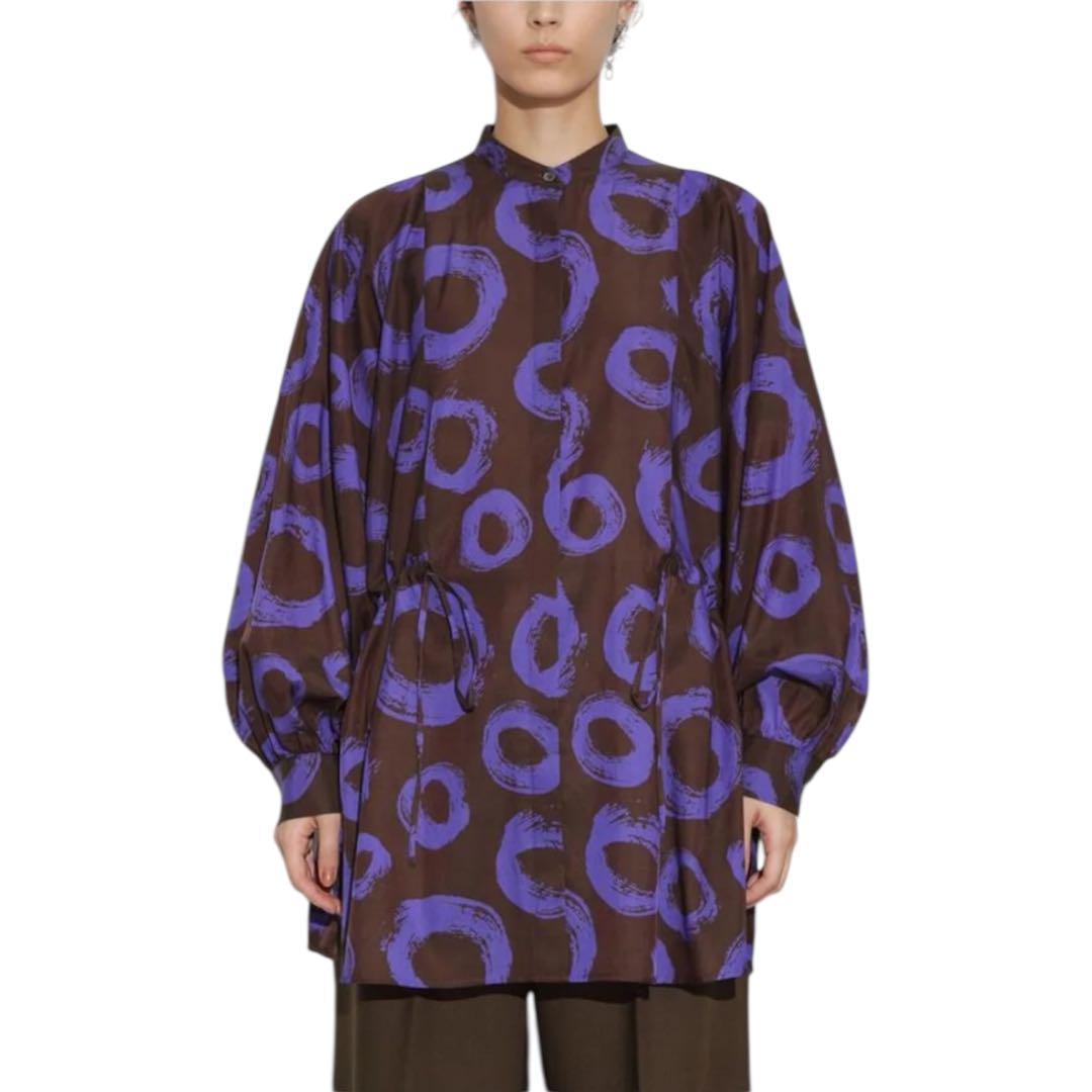 NANO universe キュプラコットン サークルプリントドルマンブラウス