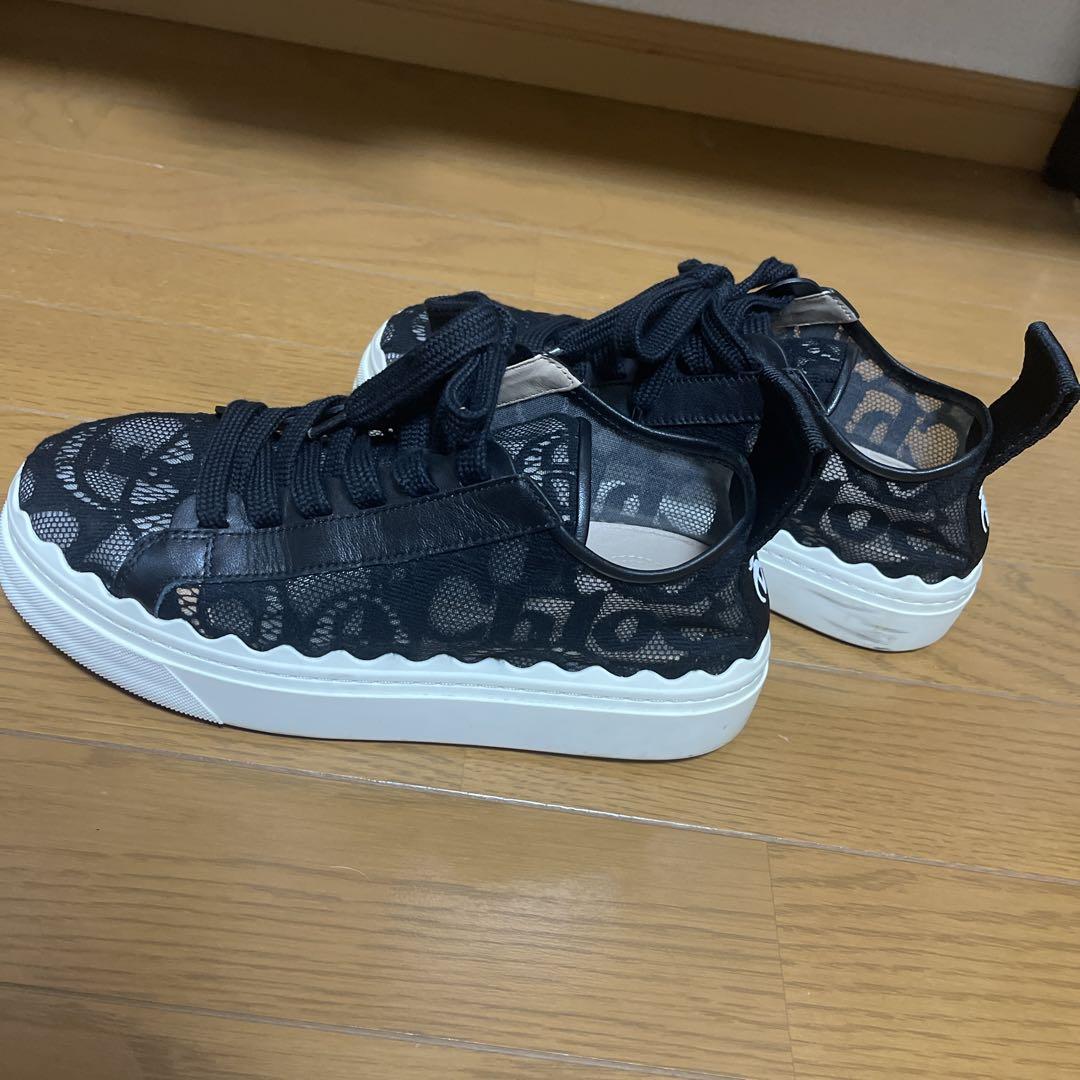 Chloé ブラック レーススニーカー 37