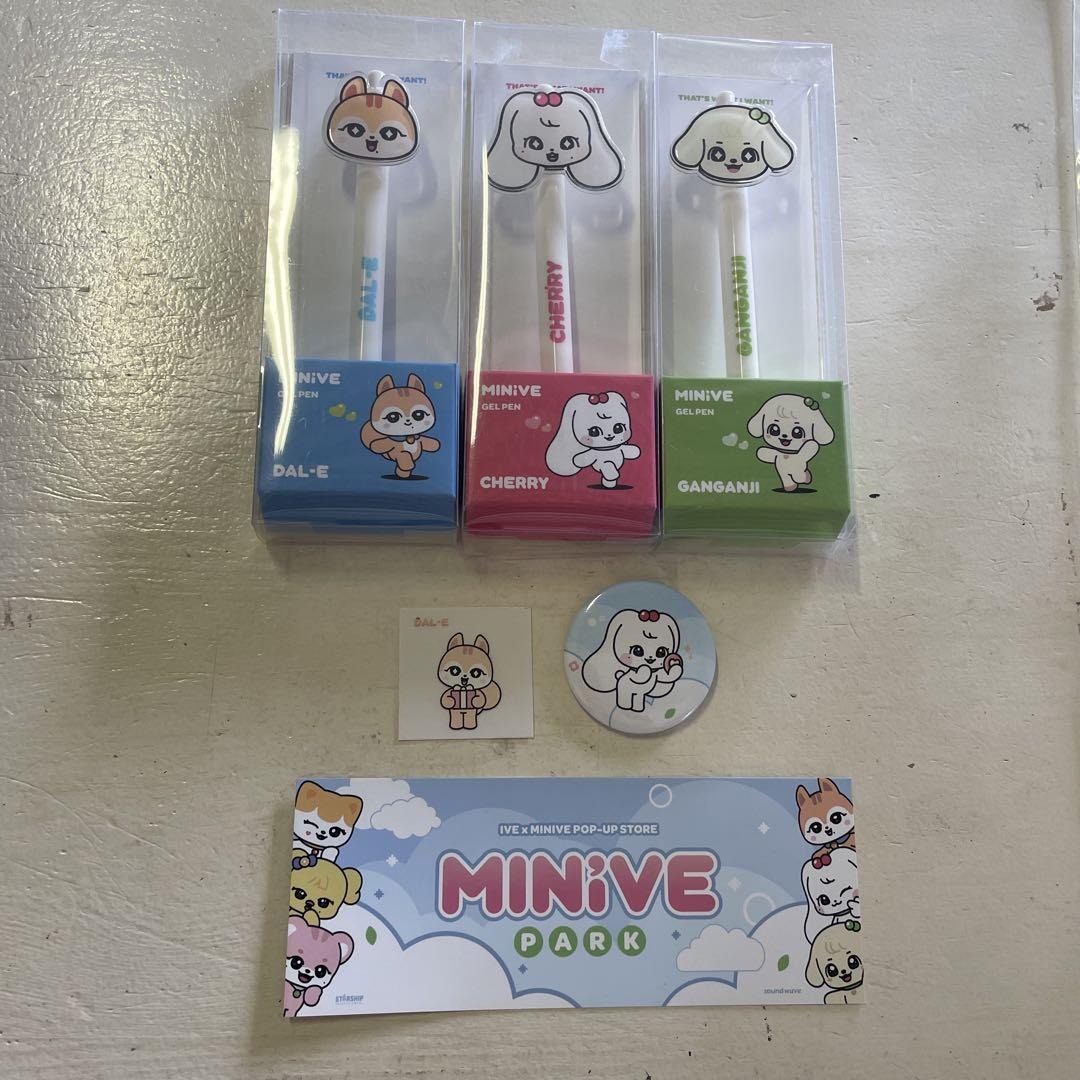 IVE MINiVE ボールペン　3本セット　缶バッチシールおまけつき